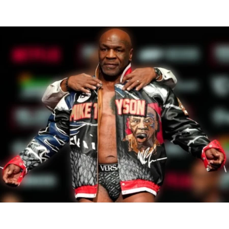 Iron Mike Tyson Leather Bomber Jacket | Legendary Boxing Style